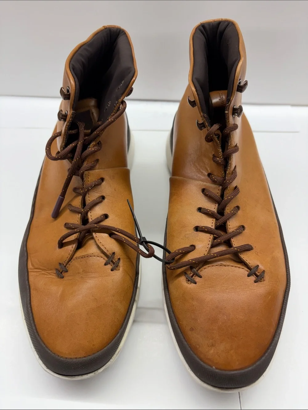 Used Wolf & Shepherd Men's Brown Leather High-Top Boots Size 10